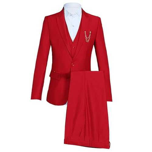 Men's Formal Tuxedo 3 Piece Suits Solid Party Dinner Blazer Set Button Suit Slim Fit Business
