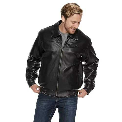 Victory Outfitters Men's Genuine Leather Classic Bomber Jacket Mens Leather coat with Zip Out Liner