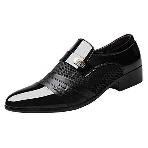 Nidddiv Black Formal Shoes for Men Cap Toe Smart Oxford Brogues Derby Dress Mens Shoes Suit Business Faux Leather Shoes Comfortable Pu Leather Wedding Casual Shoes