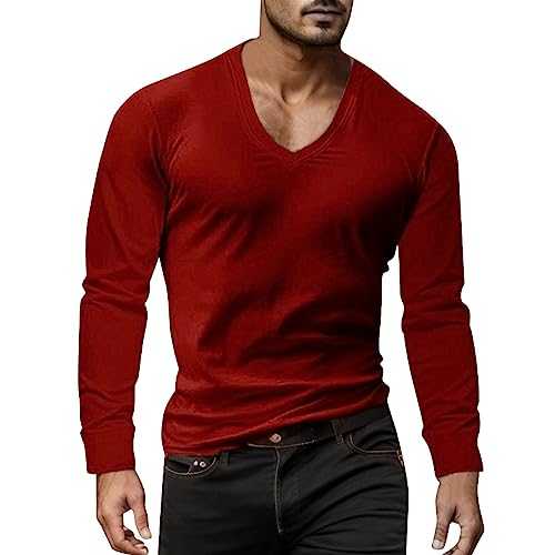 Mens Sale Clearance Wear It Pink T Shirts Long Sleeve T-Shirts for Men, Casual 100% Cotton Striped T-Shirts Work T Shirts for Men Long Sleeve Mens T-Shirt Long Sleeve Cotton Tops