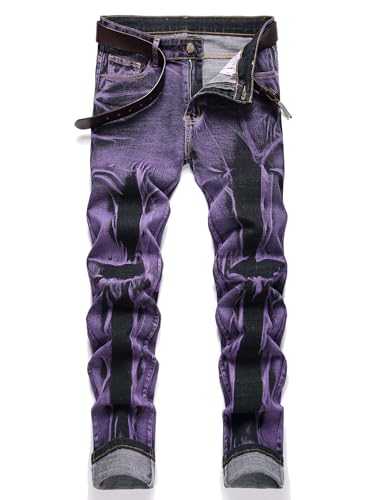 Men’s Skinny Stretch Jeans, Slim Fit Distressed Ripped Pants Fashion Skinny Jeans for Men