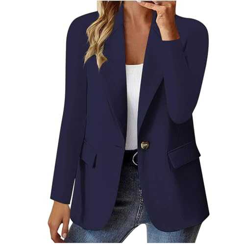 Women's Blazer Suit Clearance Elegant Notch Lapel Open Front Cardigan Jackets Ladies Business Work Office Blazer Jacket Formal Smart Loose Blazers Casual Buttons Pockets Suiting