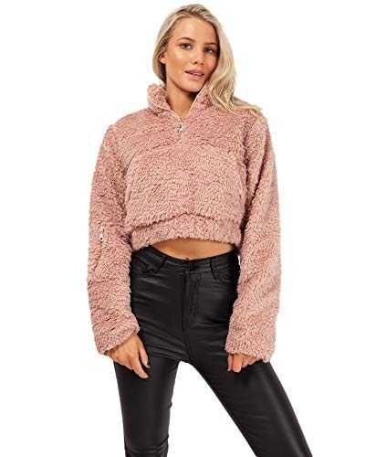 Lexi Fashion Womens Teddy Bear Fur Fleece Fluffy Sherpa Borg Trucker Jacket