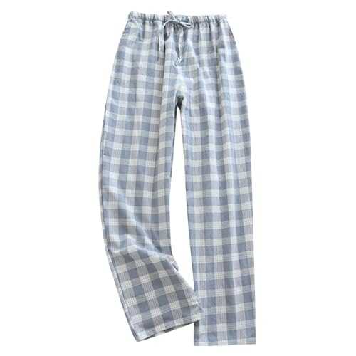 541 Mens Clothes Home Pants Washable Pajamas Pants Pure Thin Japanese Plaid Home Pants In Spring And Autumn And Summer Loose Home Plus Size 24 Piece Snap Waist Pajamas