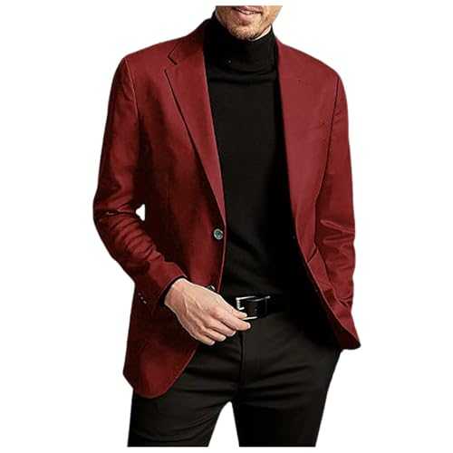 Foweknow Men's Designer Business Blazer Regular Fit Sporty Slim Fit Suit Jacket Leisure Wedding Tuxedo Jacket Stylish Plain Outdoor Jacket Long Sleeve Lightweight Sweat Jacket