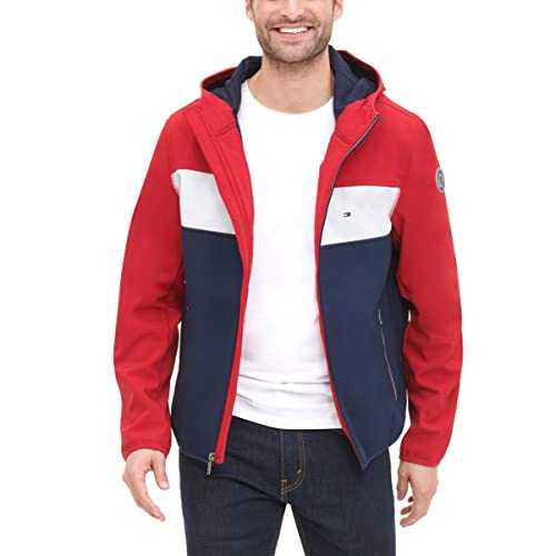 Tommy Hilfiger Men's Hooded Performance Soft Shell Jacket Windbreaker