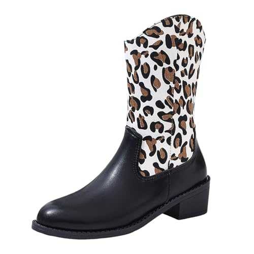 WILLBEST Women's Over The Knee Boot Block Heel Rain Boots Shoe Over The Knee Non-Slip Fancy Dress Party Cowboy Boots