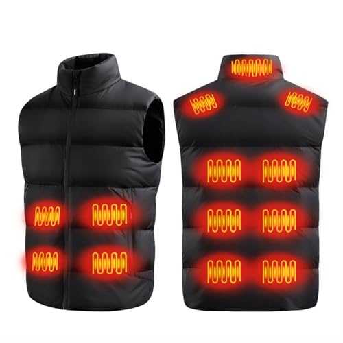 Heated Vest Men and Women, Heated Gilet Body Warmer Sleeveless Quilted Puffer Jacket with 13 Heating Zones Winter Thermal Vest Unisex Warm Heating Coat for Outdoor Camping Riding Hiking