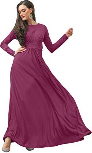 KOH KOH Womens Long Sleeve Flowy Empire Waist Fall Winter Party Gown