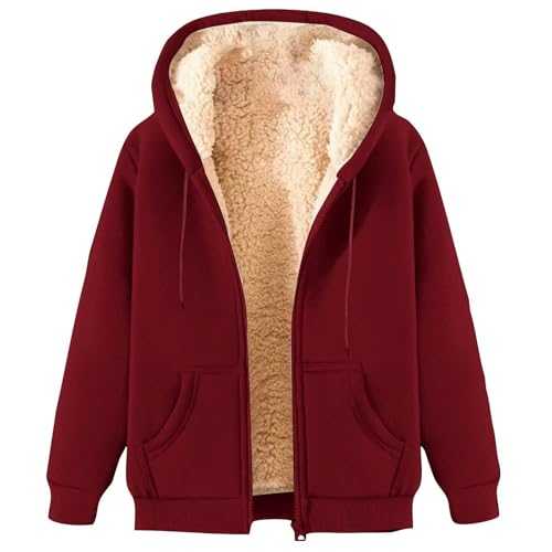 Fleece Lined Hoodie Mens Uk Full Zip Warm Winter Sold Sweatshirt Sherpa Fleece Jackets Men Fluzzy Hoodie Casual Thick Coats With Pockets Men's Hooded Fleece Sweatshirts Plain Tops Black Friday Deals