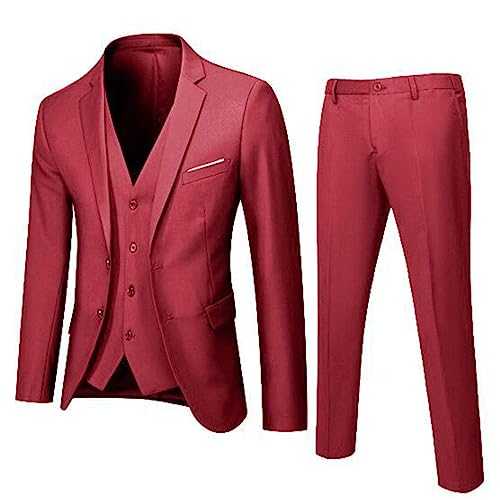 Men'S Wedding Suits 3 Piece Slim Fit: Mens Dress Jackets Formal Regular Fit Casual Classic Slim Suit Men'S Career Suit Mens Leisure Business Wedding Party Coat Formal Suit For Men
