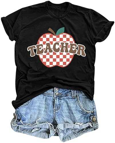 PICKID Last Day of School Teacher Shirts for Women School Out Teaching Gift Tees End of The Year Teachers T-Shirt Tops