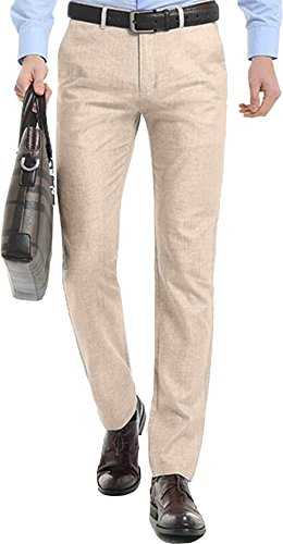 Hoerev Mens linen Casual Trousers