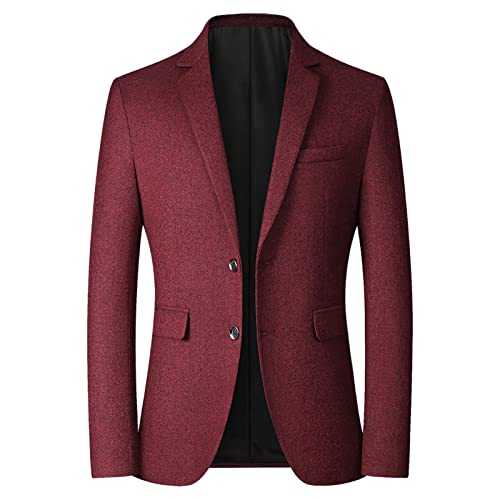 Men'S Wool Blend Blazer,Slim Fit Single-Breasted Jacket, Formal Office Suit Blazer, Casual Business Wear Jacket, Autumn Winter Smart Blazer, Men'S Tailored Dress Jacket, Textured Wool Suit Coat