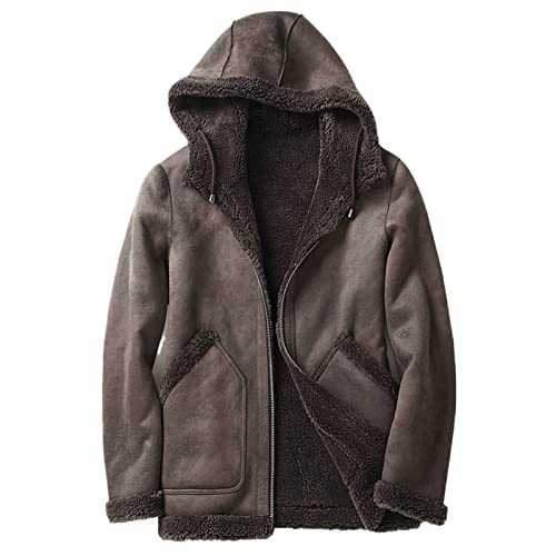Short Fur Coat Men Hooded Autumn Winter Leather Jacket Man Wool Coats Two Side Wear