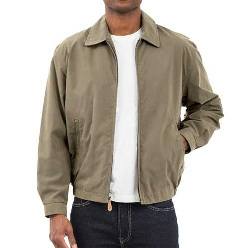 London Fog Men's Golf Jacket with Zip Front, Red (Regular and Large Sizes) Cotton Lightweight