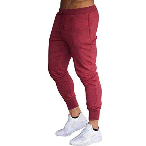 Casual Stretch Tracksuit Bottoms Athletic-Fit Jogging Bottoms Slim-Fit Jogging Sweatpants with Draw Cord Casual Pants Training Trousers Lightweight Track Pants Bundle Foot Trousers S-3Xl