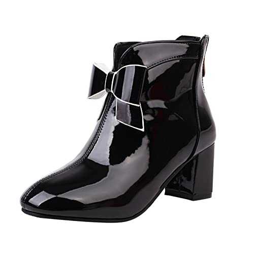Memmyly Women's Ankle Boots with Heel Short Shaft Ankle Boots Small Heel Shoes Women's Elegant Fashionable Biker Boots Women Boots Outdoor Boots Women Autumn Boots
