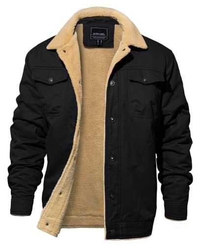 EKLENTSON Men's Military Jacket Tactical Warm Fleece Winter Coat Windbreaker Thick Lapel Collar Combat Casual Cargo Jacket