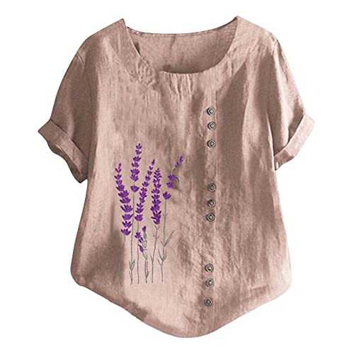Tops for Women New Elegant Literary and Artistic Retro Printing Casual Cotton T Shirt Work Tops Women Blouse Elegant Childrens Spotty T Shirt Friendship Gifts for Women Promotion Sale Clearance