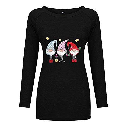 Basic Tops Women, Casual Long Pullover Santa Sleeve Sweater Women Printed Top Women's Blouse 5X Tee Shirt Elegant Loose Shirts Summer Casual Ladies Tops