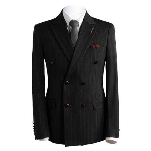 Men's 3 Piece Suit Slim Fit Double Breasted Tuxedo Formal Blazer Pants Vest Suit Set Wedding Casual Business
