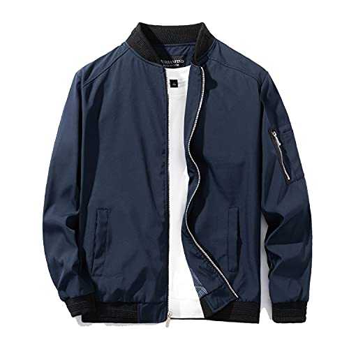 URBANFIND Men's Slim Fit Casual Sport Lightweight Bomber Jacket