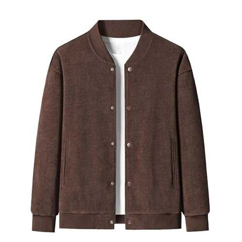 Gift of Rain Corduroy Baseball Jacket Men's Hoodie Jacket Men's Plus Size Velvet Cold Coats for Men