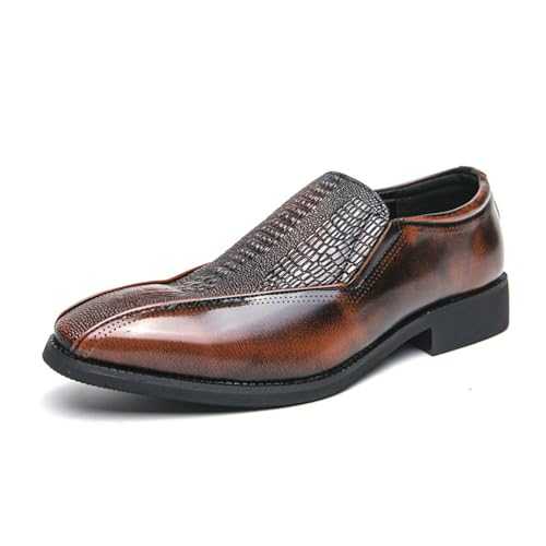 Mens Oxford Shoes Slip-On Casual Loafer Leather Formal Dress Business Shoes for Men