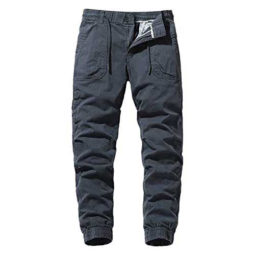 Sizoer Workwear Cargo Trousers Casual Mens Pants with Multi Pockets Solid Color Sports Bottoms Outdoor Camping Hiking Sweatpants Breathable Spring Summer Autumn Winter Fashion Mens Trousers