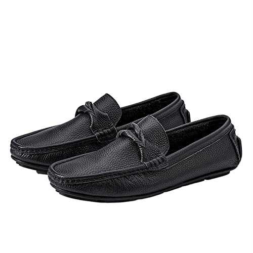 New Mens Loafers Shoe Penny Driving Loafers Solid Colors Leather Lightweight Flat Heel Flexible Walking Classic Slip On