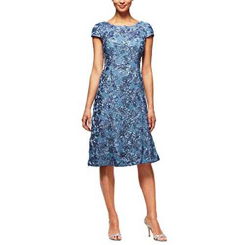 Alex Evenings Women's Short Embroidered Dresses-Discontinued Special Occasion