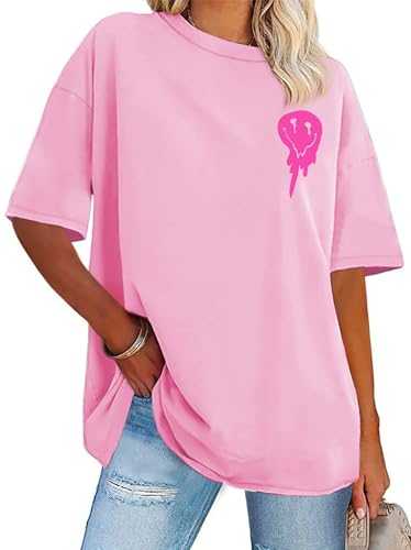 Womens Oversized Tshirt Graphic Tees Crew Neck Summer Short Sleeve Loose Fit Tops
