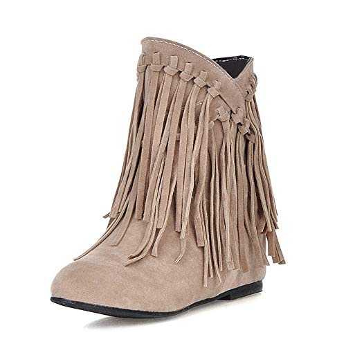 Women Tassel Ankle Boots with Wedge Heel