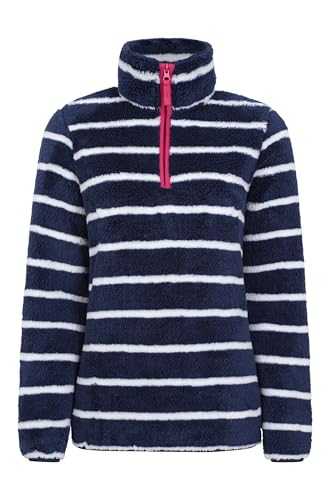 Mountain Warehouse Nessy Stripe Womens Fleece - Warm & Lightweight Sweatshirt with 2 Zipped Pockets - For Autumn, Travelling, Walking & Hiking