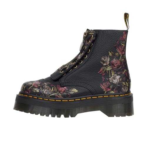 Womens Sinclair Decayed Roses Tumbled Nappa Leather Black Boots 6 UK