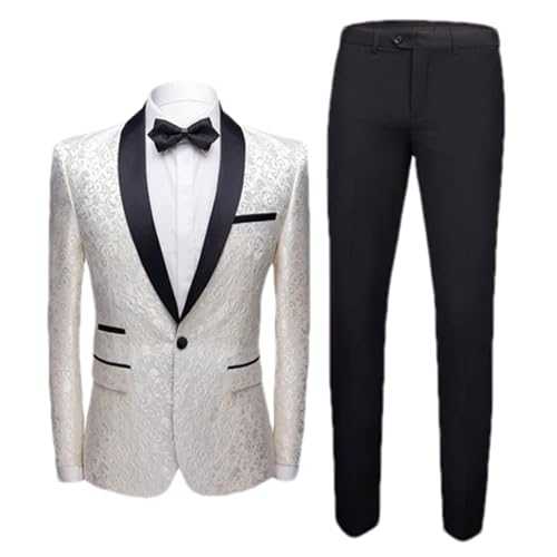 Coat Pants 2 Piece Suit Set Groom Wedding Dress Party Slim Fit Lapel Blazer Jacket Men's Trousers