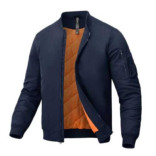 MoFiz Men's Flight Windbreaker Jacket Lightweight Bomber Jacket for men Causal Track Jacket