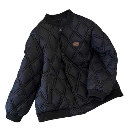 Winter Padded Coats for Women UK Sale Clearance Solid Color Bomber Down Jacket Warm Diamond Plaid Quilted Jackets Casual Lightweight Stand Collar Coat with Pockets Long Sleeve Tops Outerwear