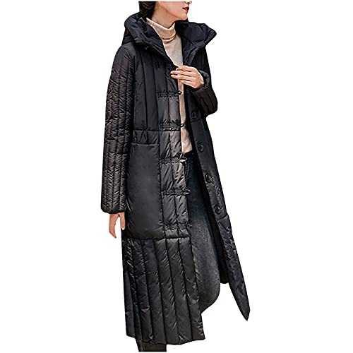 Yolimok Long Puffer Jackets for Women UK Winter Warm Cotton Cover Coat Thick Windproof Quilted Down Coat Maxi Length Padded Jackets Outdoor Ski Hiking Jackets Outwear with Pockets