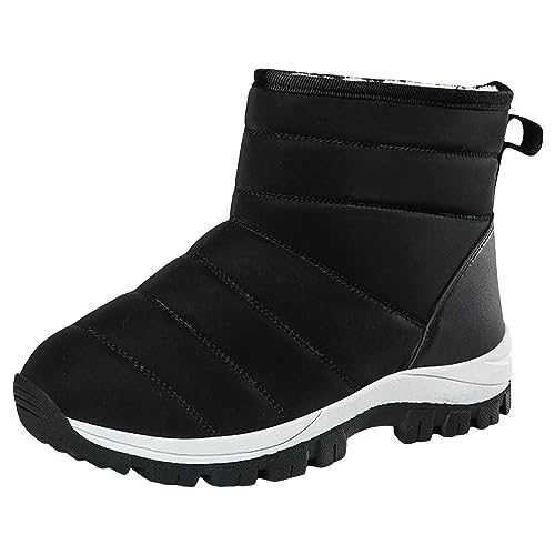 Women Winter Warm Snow Boots Ladies Mid Calf Fashion Outdoor Faux Fur Lining Ankle Booties Anti-Slip Safety Work Boot