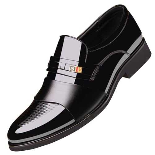 Mens Smart Shoes Comfort Fashion Walking Flat Oxfords Casual Leather Shoes Comfy Slip on Business Dress Shoes Moccasins Formal Shoes Breathable Driving Shoes UK Size