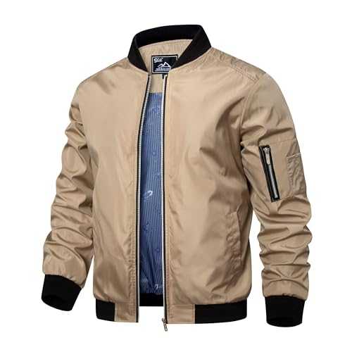 QLZ Men's Bomber Jackets Varsity Flight Jacket For Men Casual Lightweight Windbreaker Windproof Track Puffer Coat