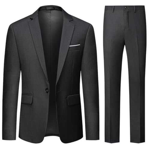 Allthemen Mens Suits 2 Piece Regular Fit Wedding Dress Suit One Button Business Suit