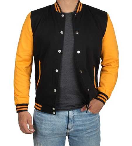Decrum Varsity Jacket Men - High School Letterman Bomber Style Fleece Baseball Jackets For Men