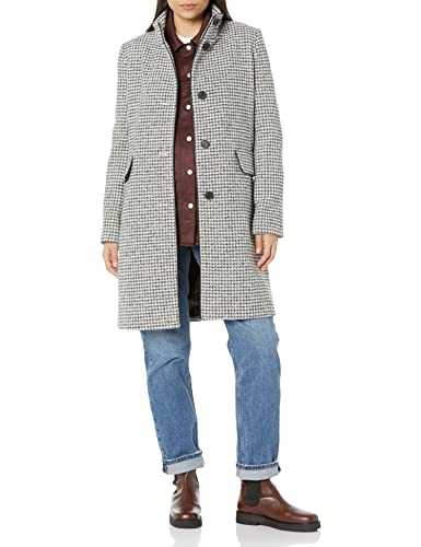 DKNY Women's Collared Topper Wool Pocket Jacket Blend Coat