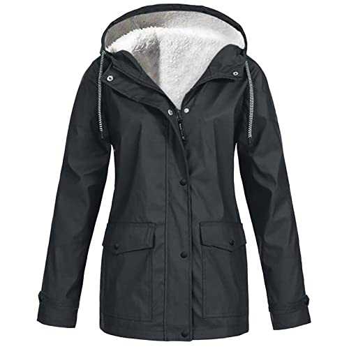 Rain Jacket for Women Waterproof Lightweight Jacket with Hood Outdoor Sports Waterproof Windproof Raincoat Fall Jackets Long Hooded Trench Coats for Hiking Fishing