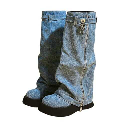 Women Boots Size 11 Knee High Spicy Girl Fashionable Classic Retro Women Leather Boots Women Dress Boots Wedge