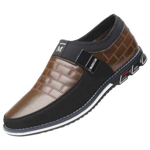 Mens Smart Shoes Moccasins Formal Shoes Breathable Driving Shoes Comfy Slip on Business Dress Shoes Comfort Fashion Walking Flat Oxfords Casual Leather Shoes UK Size
