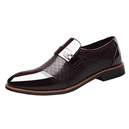 Men's Formal Dress Shoes Shoes Patent Leather Brogues Shoes Business Leather Oxford Shoes Moccasins Elegant Evening Party Shoes for Men Wear-Resistant Driving Walking Mens Pointed Toe Shoes